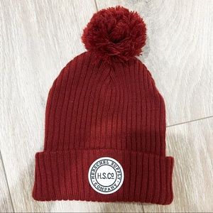 Herschel Supply Company Pom Beanie Hat Maroon
